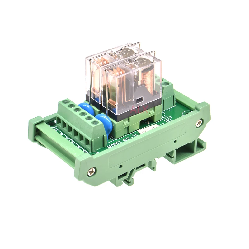 2 Channels 1 SPDT DIN Rail Mount G2R-1-E 16A 12V 24V DC Interface Relay Module PNP NPN compatible