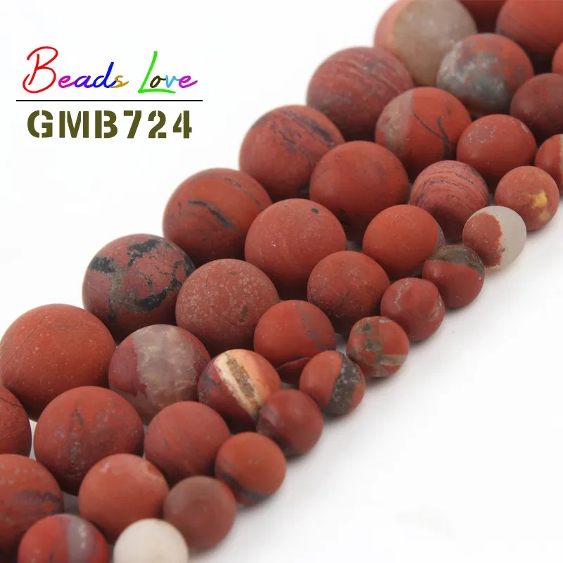 Natural Stone Dull Polish Matte Red Jaspers 4 6 8 10 12mm Round Beads for Jewelry Making Diy Bracelet Necklace Wholesale 15 Inch