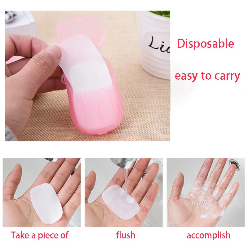 20 Pieces/box Fashion Disposable Boxed Soap Paper Practical Easy To Carry Travel Bathroom Products Aromatherapy Hand Wash Soap