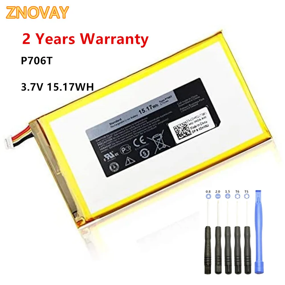 

New 3.7V 15.17WH P706T Laptop Battery Compatible with Dell Venue 7 8 T02D 3730 3830 8" 0CJP38 02PDJW Tablet