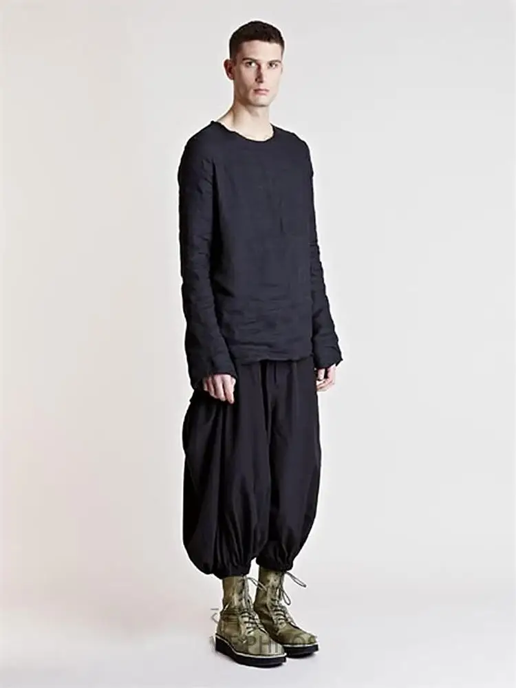 

Men's new singer stage style fashion trend casual plus-size loose cropped pants Harem pants plus-size clothing