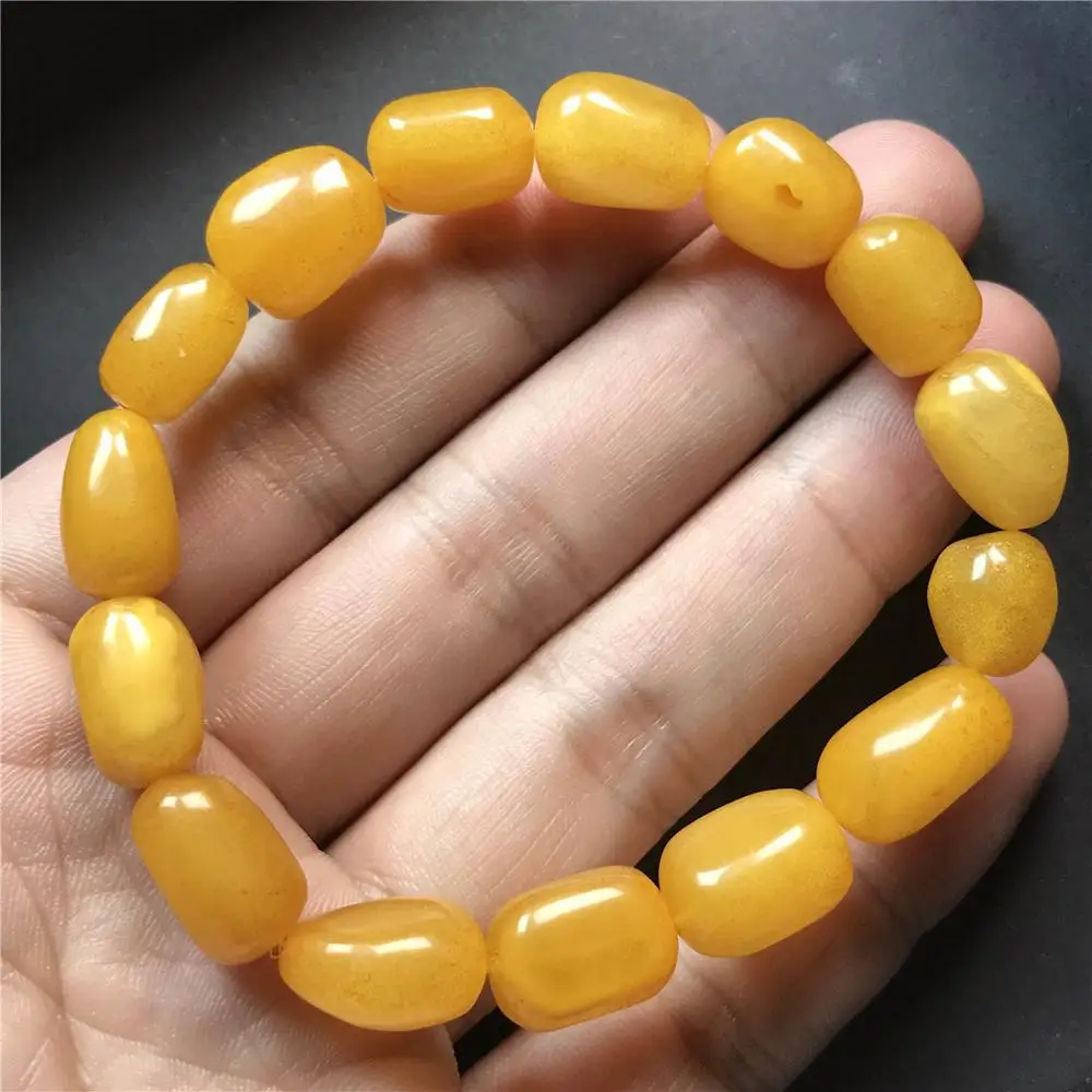 

Top Natural Amber Bracelet For Woman Lady Man Beauty Love Healing Gift Energy Crystal 13x10mm Beads Stone Jewelry Strands AAAAA