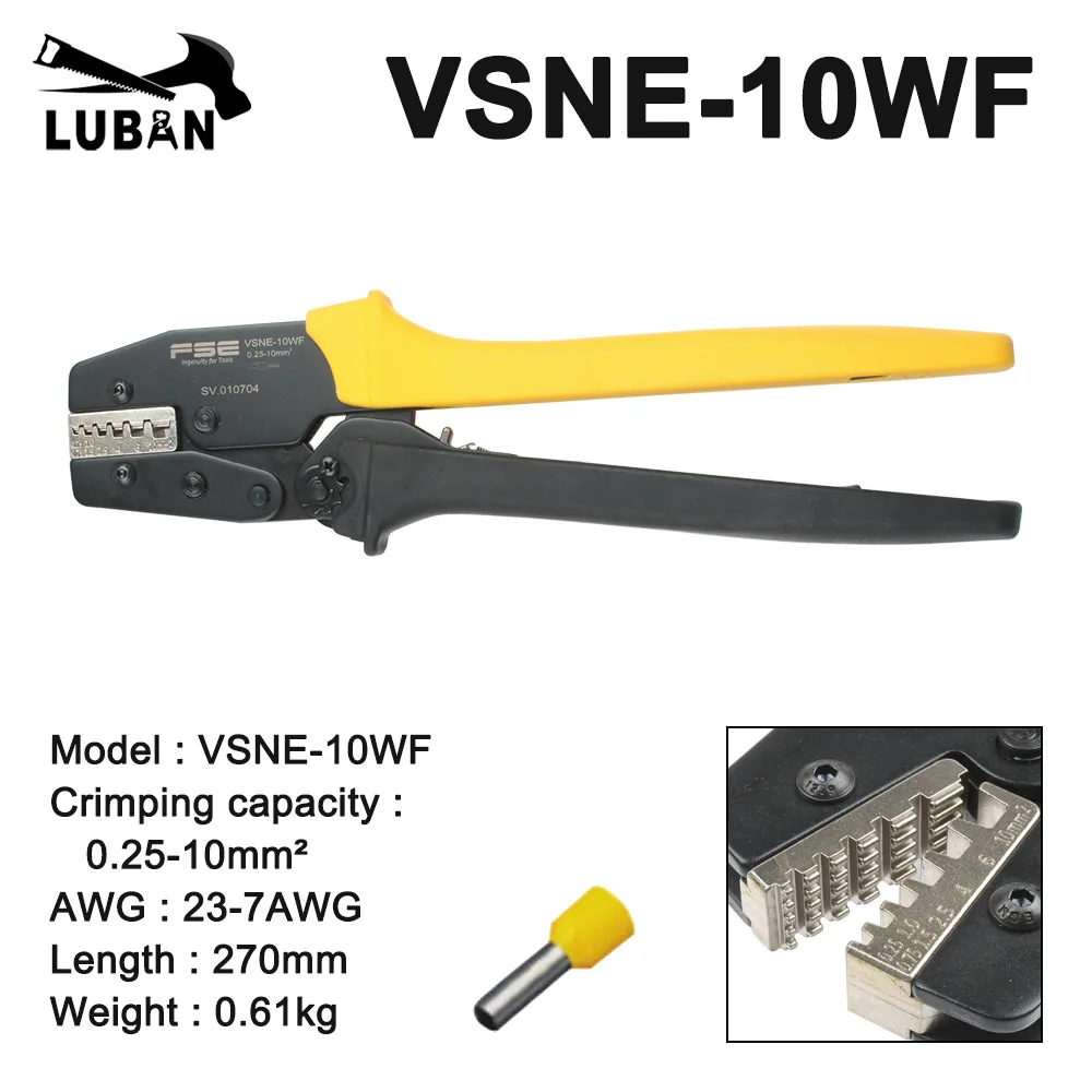 No-insulated terminals crimping tools electrical pliers high precision brand clamp VSNE-10A  VSNE-10WF  VSNE-30J hand tools