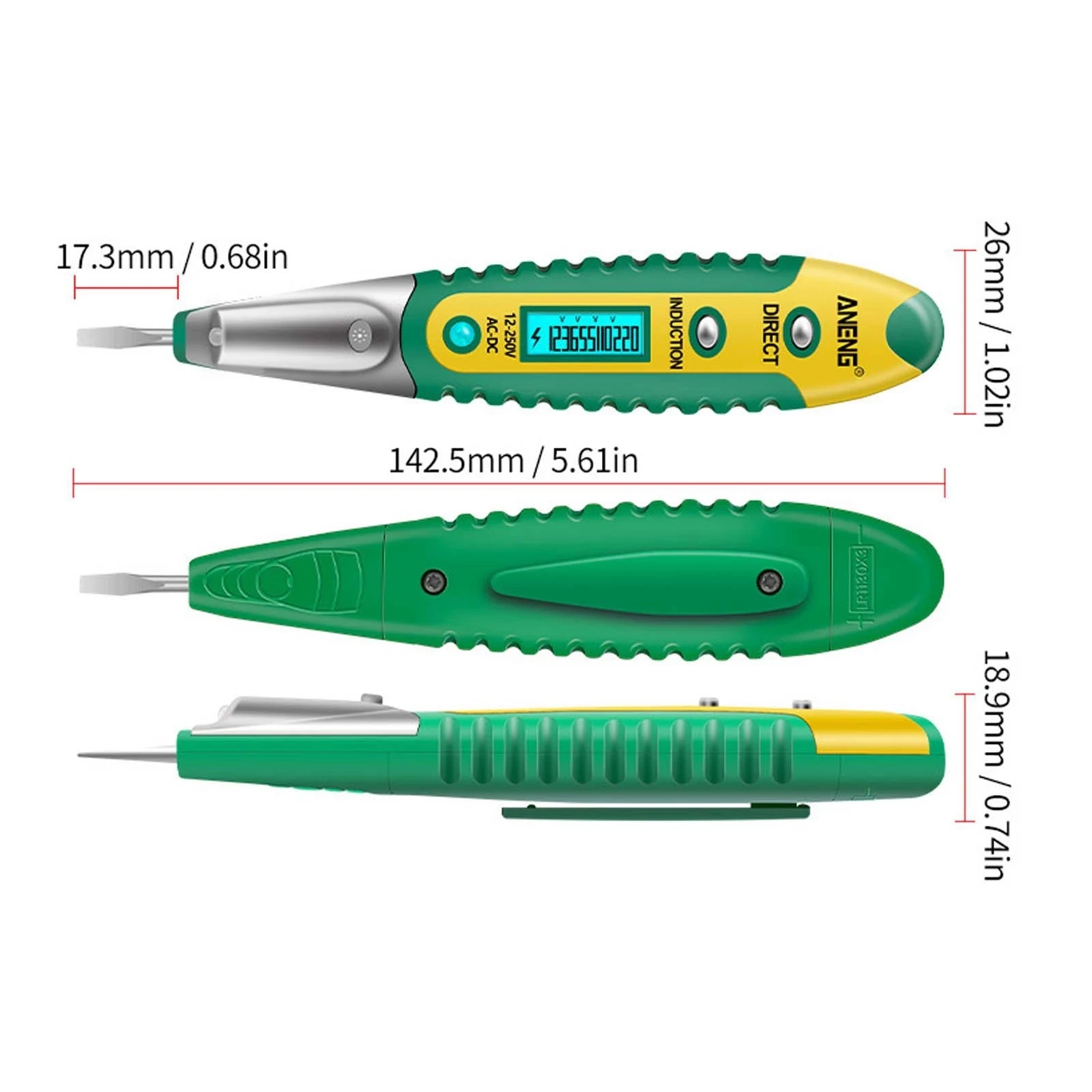 VD700 Digital Electric Test Pen AC/DC 12-250V Multifunction Voltage Detector Pencil Portable LCD Display Mini Electrician Tester