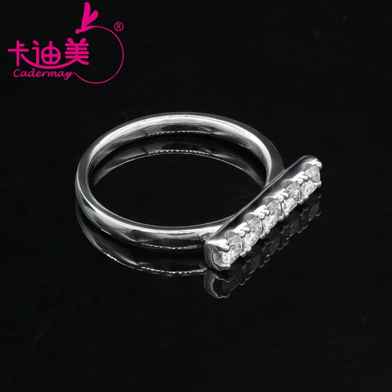 

CADERMAY Jewelry Five Stones Eternity Ring With 3MM White D VVS Moissanite Diamonds Wedding Gifts In Wholesale Price