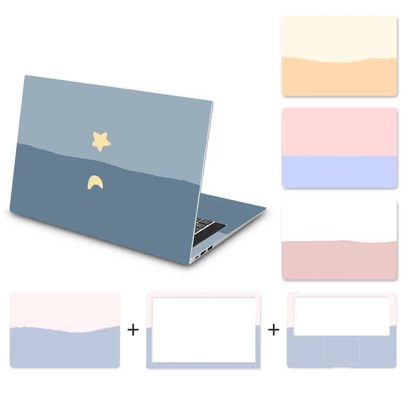 Color Splicing Cover Laptop Sticker DIY Notebook Skin Waterproof Ins Style For Dell/ASUS/Huawei/HP/Lenovo 12/13/14/15/17 Inch