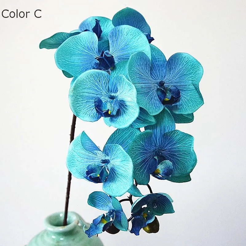 10Heads big Artificial Orchid Flowers European Retro style Moth Butterfly Orchids Home Wedding Party Decoration fake silk flores