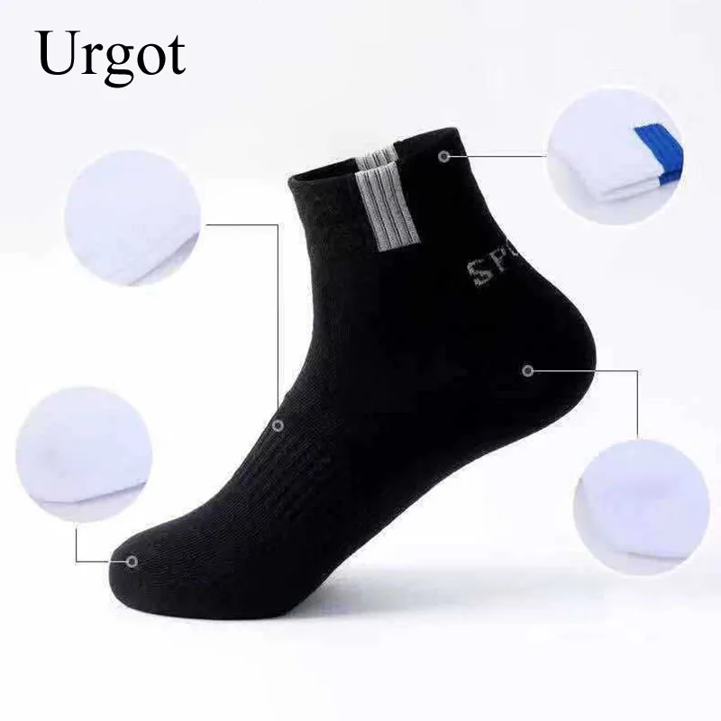 Urgot 5 Pairs/lot Spring Autumn Men's Long Tube Cotton Socks Men Sweat-absorbent Casual Deodorant Sports Socks Meias Wholesale