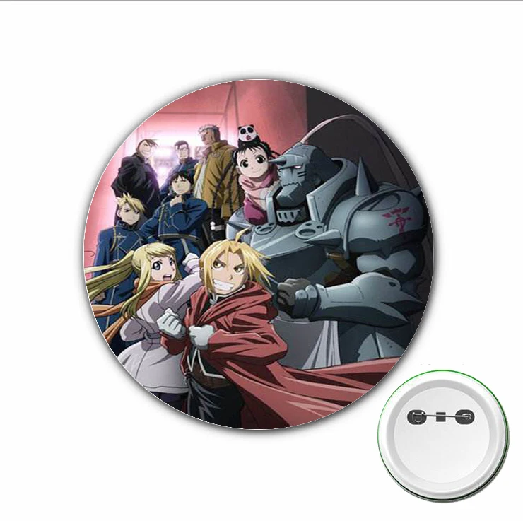 3pcs Japan anime Fullmetal Alchemist Cosplay Badge Cartoon Cute Brooch Pins for Backpacks bags Badges Button Clothes Accessories