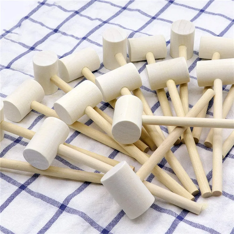 20/50/100 Pcs Mini Wooden Hammer Wood Mallet For Crackable Cake Lobster Crab Shell Shellfish Baby Educational Toy