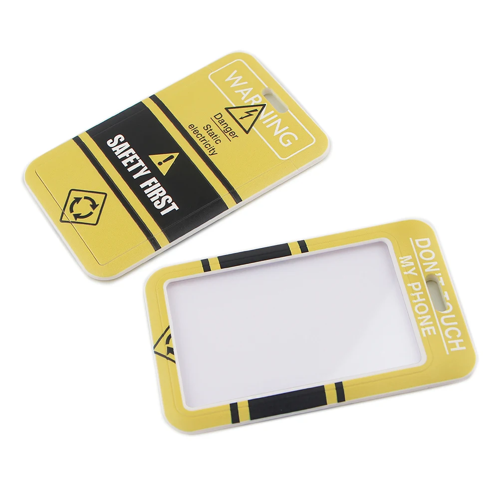 ER625 Safety First Yellow Warning Fashion Lanyard ID Badge Holder Bus Card Holder Staff Card Bank Credit Card Holder Accessories