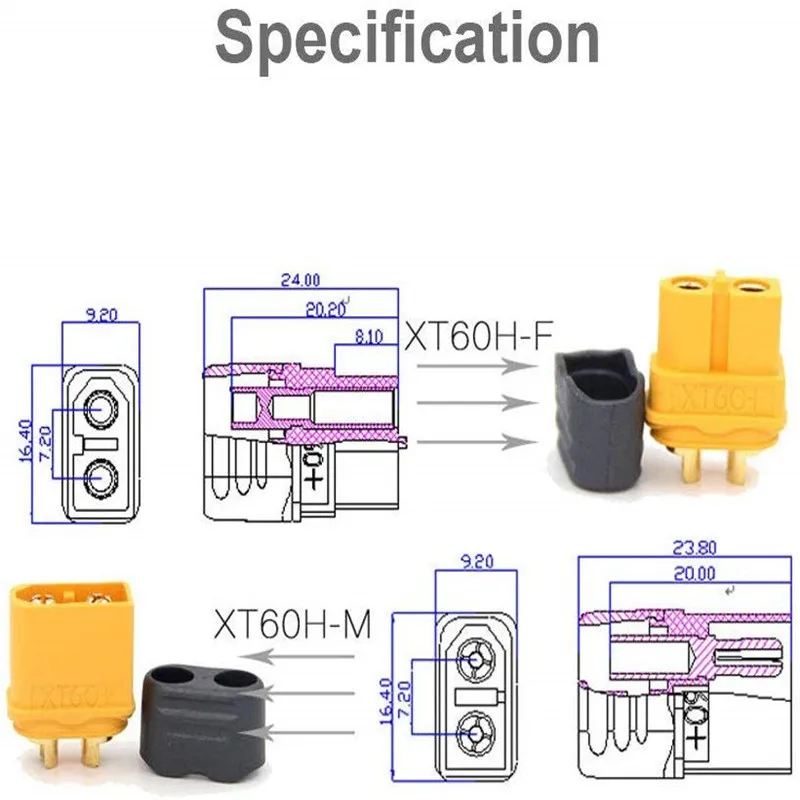 Hot Koop Xt60 XT-60 Man Vrouw Bullet Connectors Pluggen Voor Rc Lipo Batterij Quadcopter Multicopter