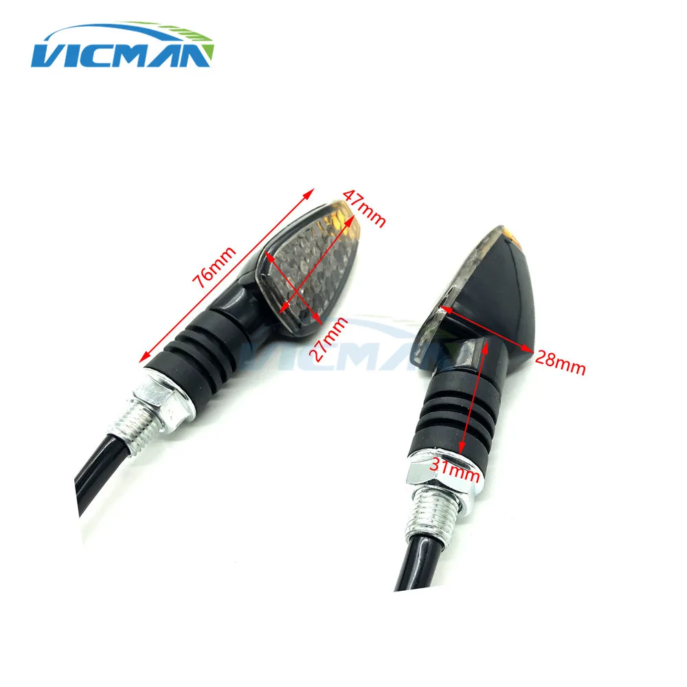 4Pcs Motorcycle Universal LED Turn Signals Short Turn Signal Lights Indicator Blinkers Flashers Amber Color Accessories