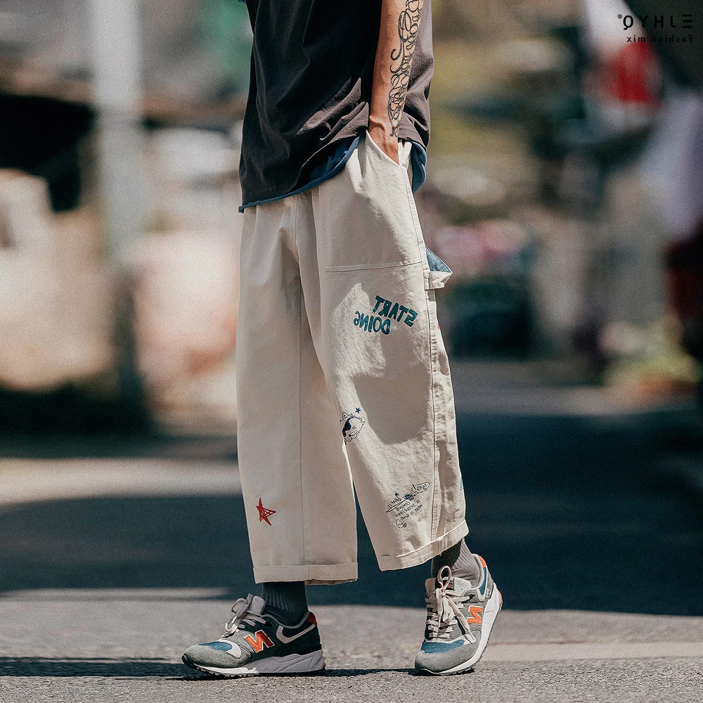 Fresh and interesting printed casual pants, hip hop straight and handsome men's overalls 2021 The New listing Hot Sale