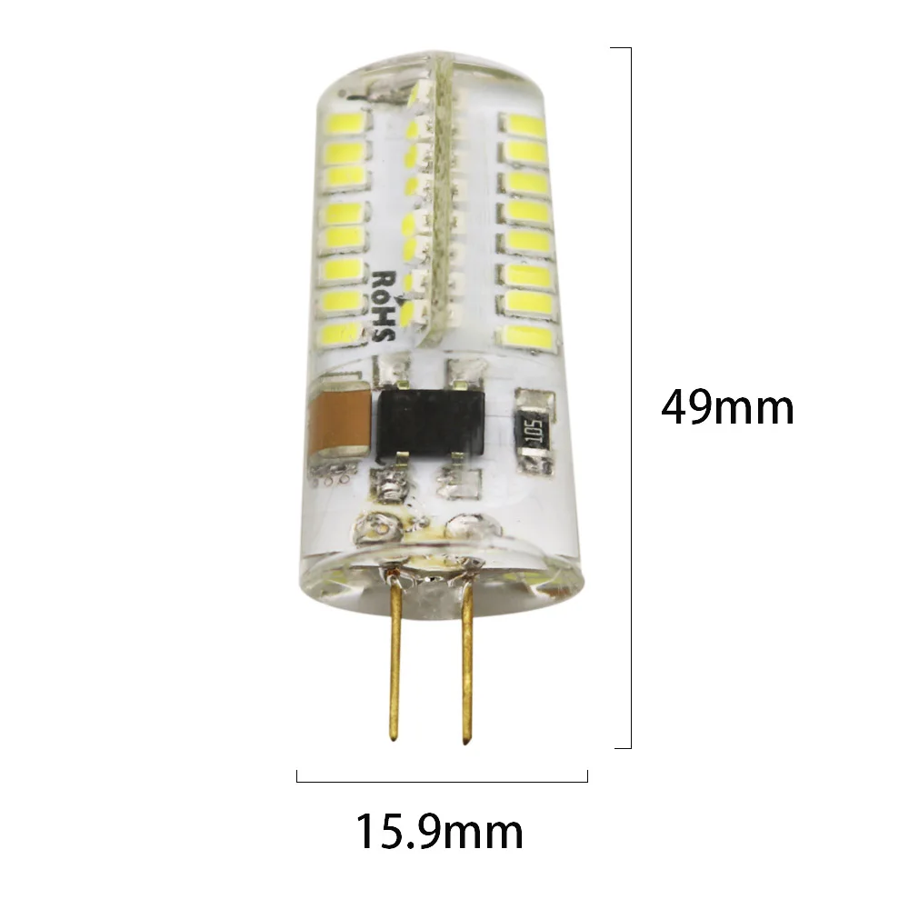 Imagem -05 - Conduziu a Luz g4 Lâmpadas do Bulbo do Diodo Emissor de Luz ac dc 12v ac 220v 4w Lâmpadas do Projetor 3014 Smd 64 Leds Corpo do Silicone 20 Peças