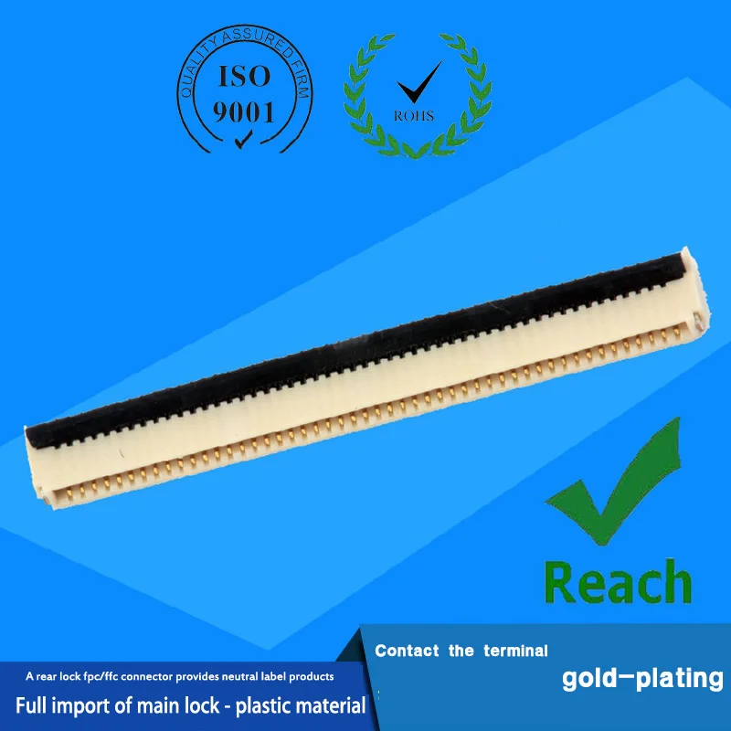 100PCS/LOT FPC Connector 1.0MM 0.5 Thick Rear Lock Up And Down Contact 4P、6P、8P、9P、10P、12P、14P、16P、18P、20P、22P、24P、
