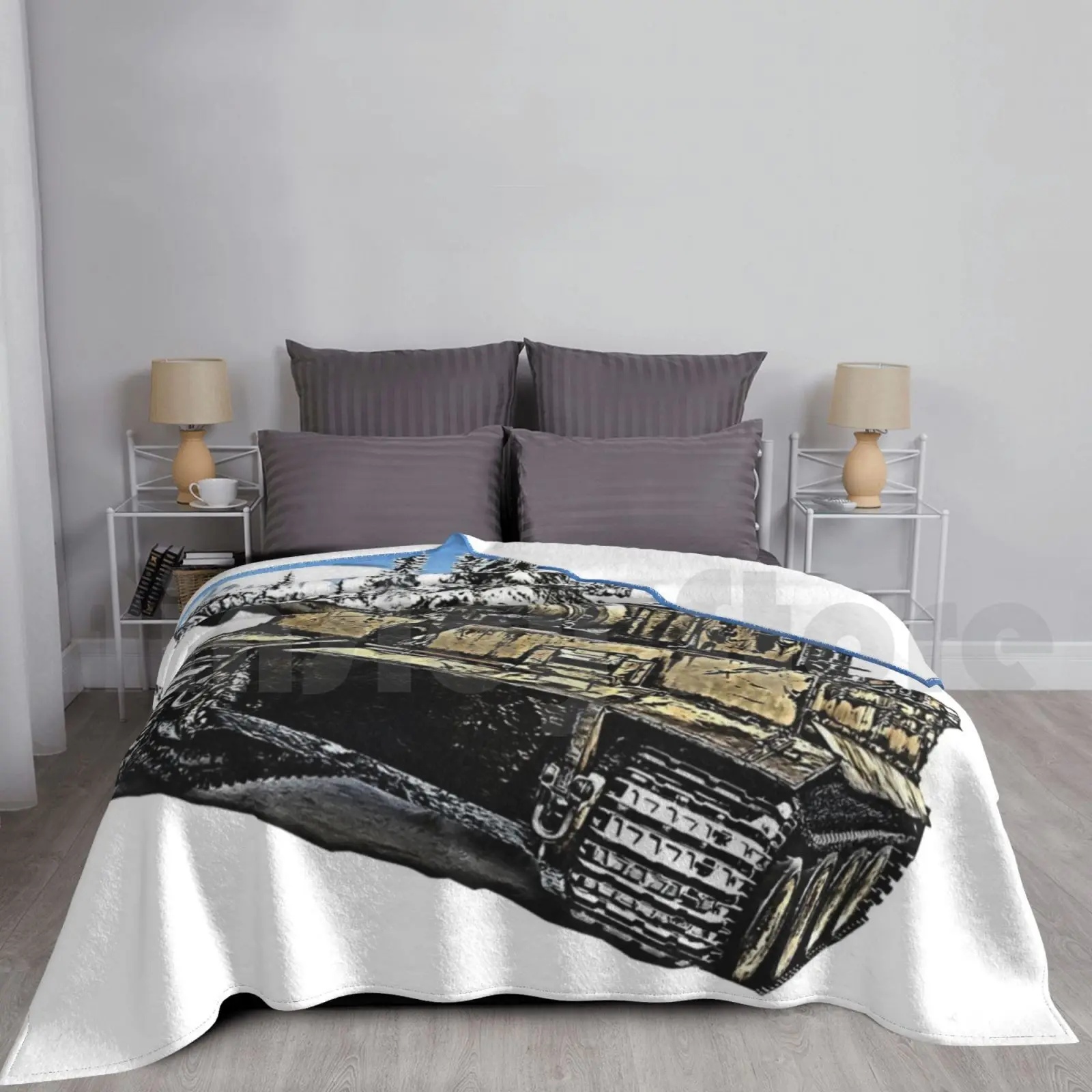 Tiger Panzerkampfwagen Vi Tiger 1 Panzerkampfwagen Vi Tiger Tank Blanket For Sofa Bed Travel Tank German Black
