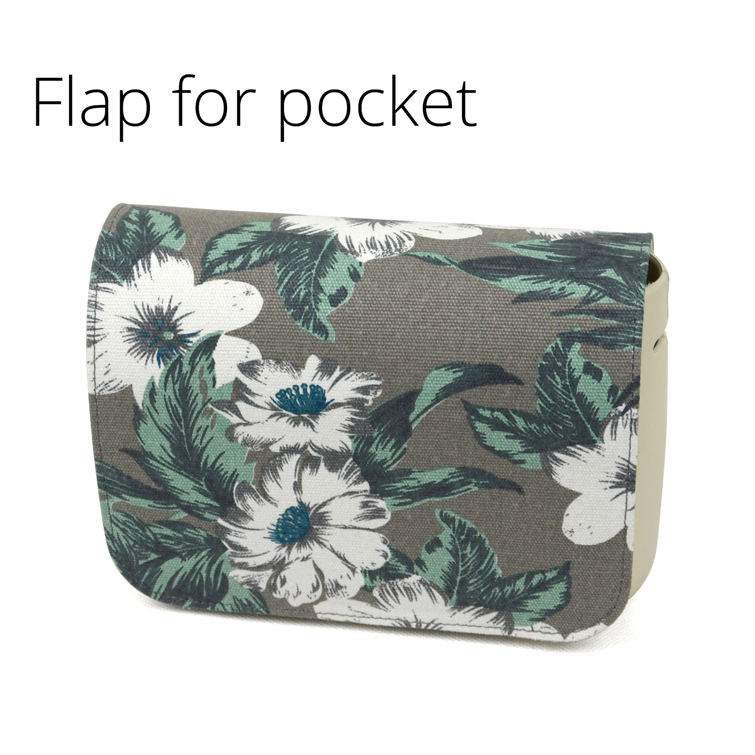 

2022 Floral Cartoon Fabric Leather Flap Replacement Cover Lid Clam shell with Magnetic Lock Snap Fastener for Obag O Pocket Bag