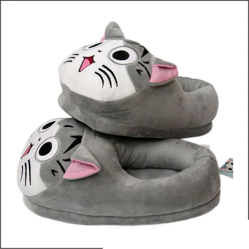 Cat Custom special slippers fur slippers Unisex Cute shoes anime Home Children men women winter snow pantoffels indoor warm