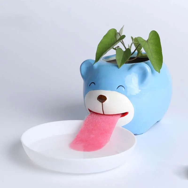 Cute kreskówka kwiat Pot niedźwiedź/małpa ceramiczny wazon na kwiaty małe kreskówki soczyste Bonsai kaktus w doniczce domu ogród