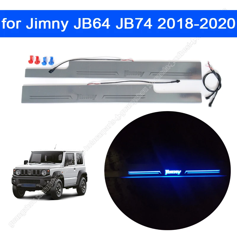 

LED Car Welcome Pedal Blue/Colorful Car Scuff Plate Pedal Door Sill Pathway Light for Jimny JB64 JB64W JB74 JB74W 2018-2020