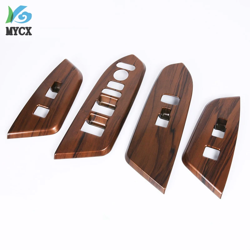 4Pcs/set Peach Wood Grain Interior Door Window Lift Regulator Cover Interior Accessories Fit For Honda CRV 2017 2018 2019