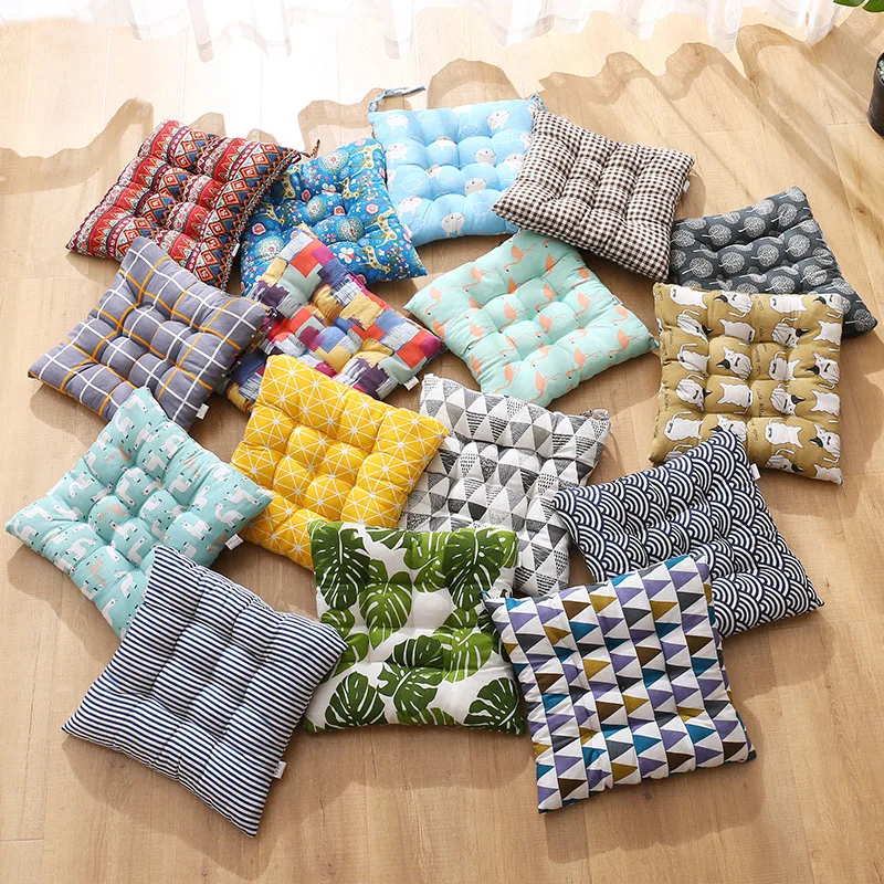 Chair Thickened Seat Cushion Student Stool Butt Cushion Office Four Seasons Hip Pad Breathable Soft Cotton Linen Chair Cushion