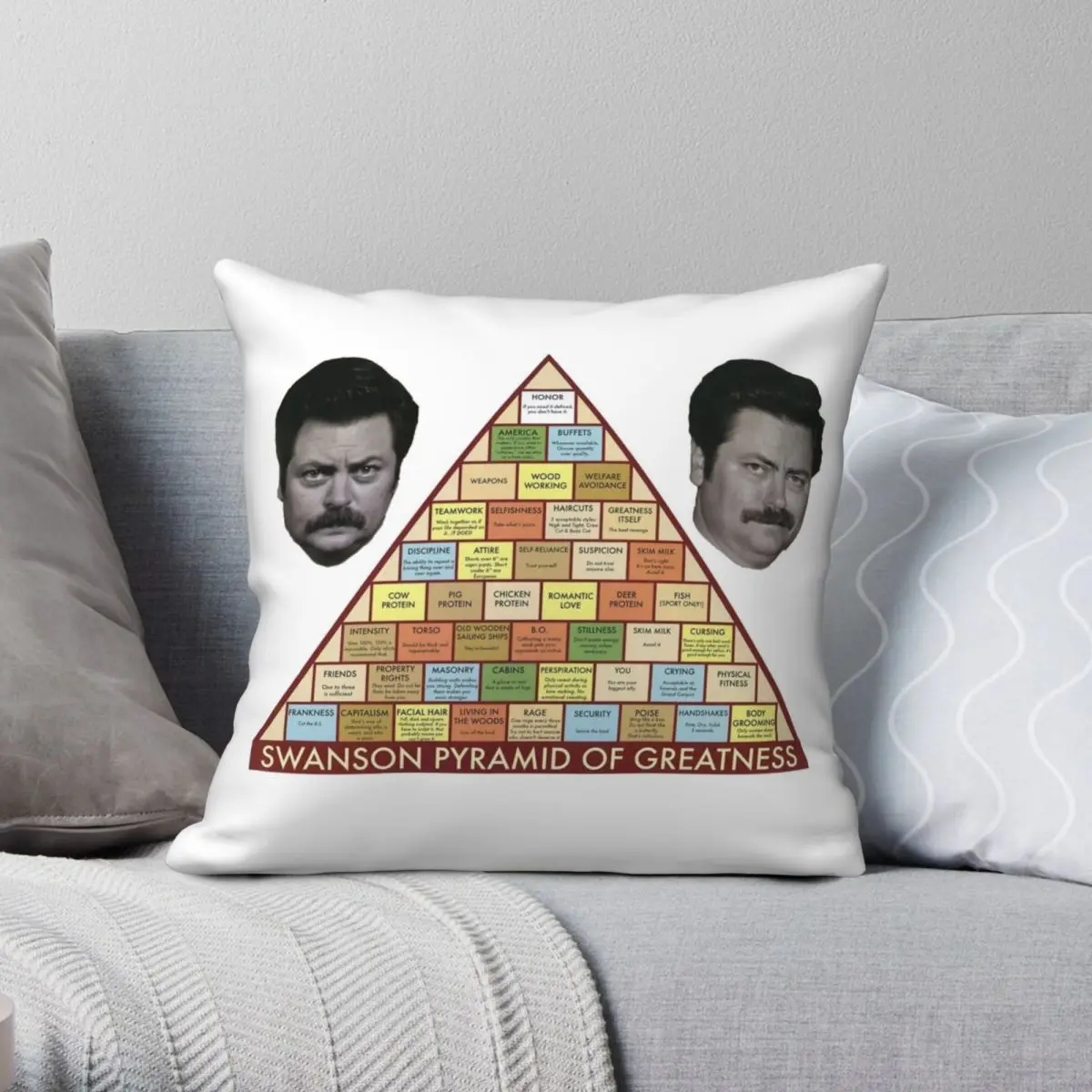 Swanson Pyramid Of Greatness Pillowcase Polyester Linen Velvet Pattern Zip Decor Throw Pillow Case Car Cushion Cover 45x45