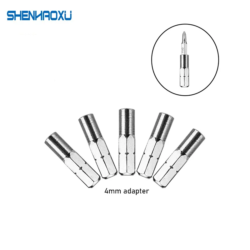 4mm Adapter 5~9Pcs Slotted Phillips CR-V precision Bits Set  screwdriver Repair Mobile Phone Camera Computer Bit PH000-1 SL1-3