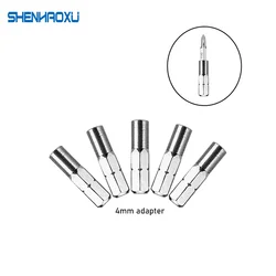 4mm Adapter 5~9Pcs Slotted Phillips CR-V precision Bits Set  screwdriver Repair Mobile Phone Camera Computer Bit PH000-1 SL1-3