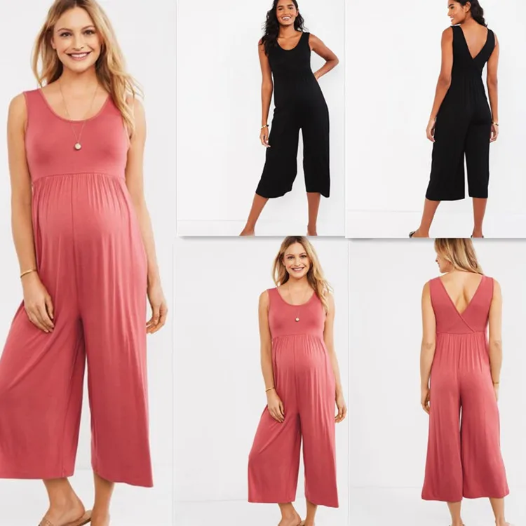 2019 Pregnant woman jumpsuit Pants New Fashion Summer Solid Ladies Summer Casual Loose Rompers ropa embarazada invierno