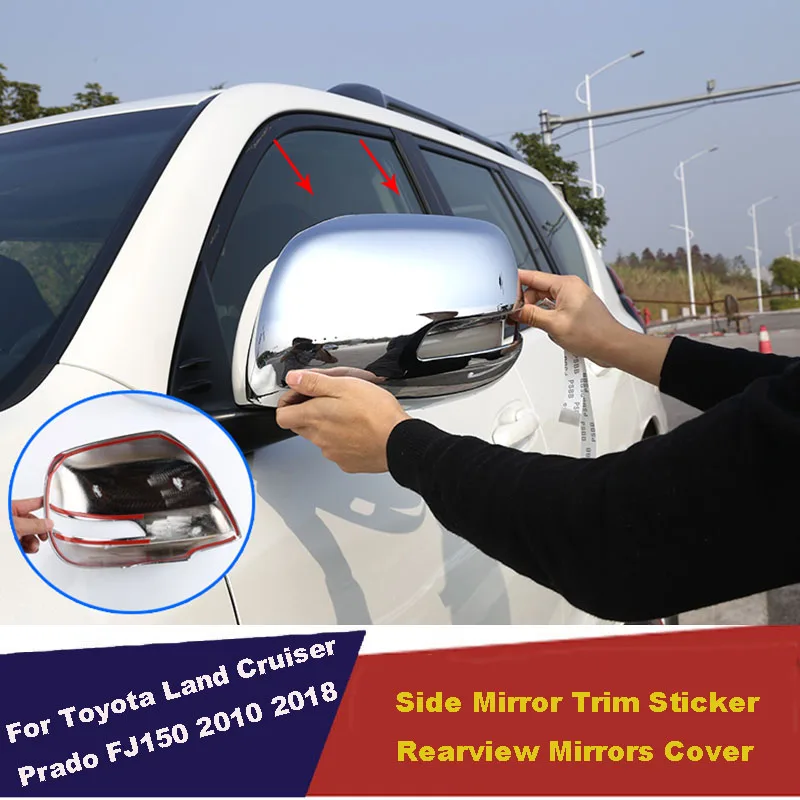 

UBLUEE Accessories For Toyota Land Cruiser Prado FJ150 150 2010-2018 ABS Chrome Side Rearview Mirror Cap Cover Trim