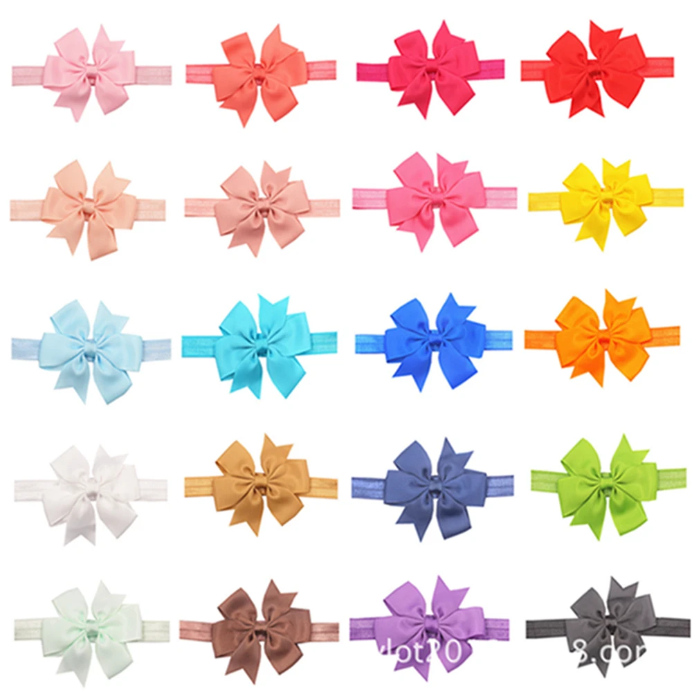 

10pcs/lot Fashion Handmade Grosgrain Ribbon Dovetail Bows Elastic Headband Cute Princess Hairband Birthday Gift Party Decoration