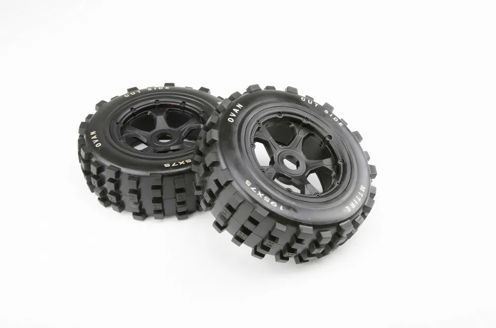 

Knobby Front Wheel Set for 1/5 Hpi Rovan Kingmotor Mcd Gtb Racing for Baja 5T 5sc Truck Rc Car Parts