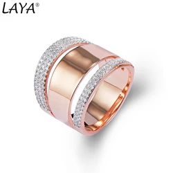 LAYA 925 Sterling Silver Fashion Exaggerated Personality Retro Diamond Punk Style Ring For Women Luxury Jewelry 2022 Trend