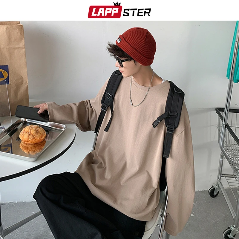 Lappster-メンズ長袖Tシャツ,特大のグラフィックウェア,ヴィンテージ,韓国のファッション,ストリートウェア,原宿,2023