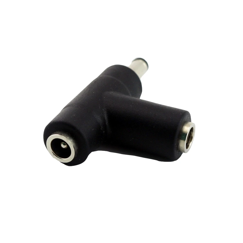 1 قطعة CCTV DC الطاقة 5.5x2.1 مللي متر الذكور التوصيل إلى ثنائي الإناث جاك T نوع تمديد موصل محول الأسود