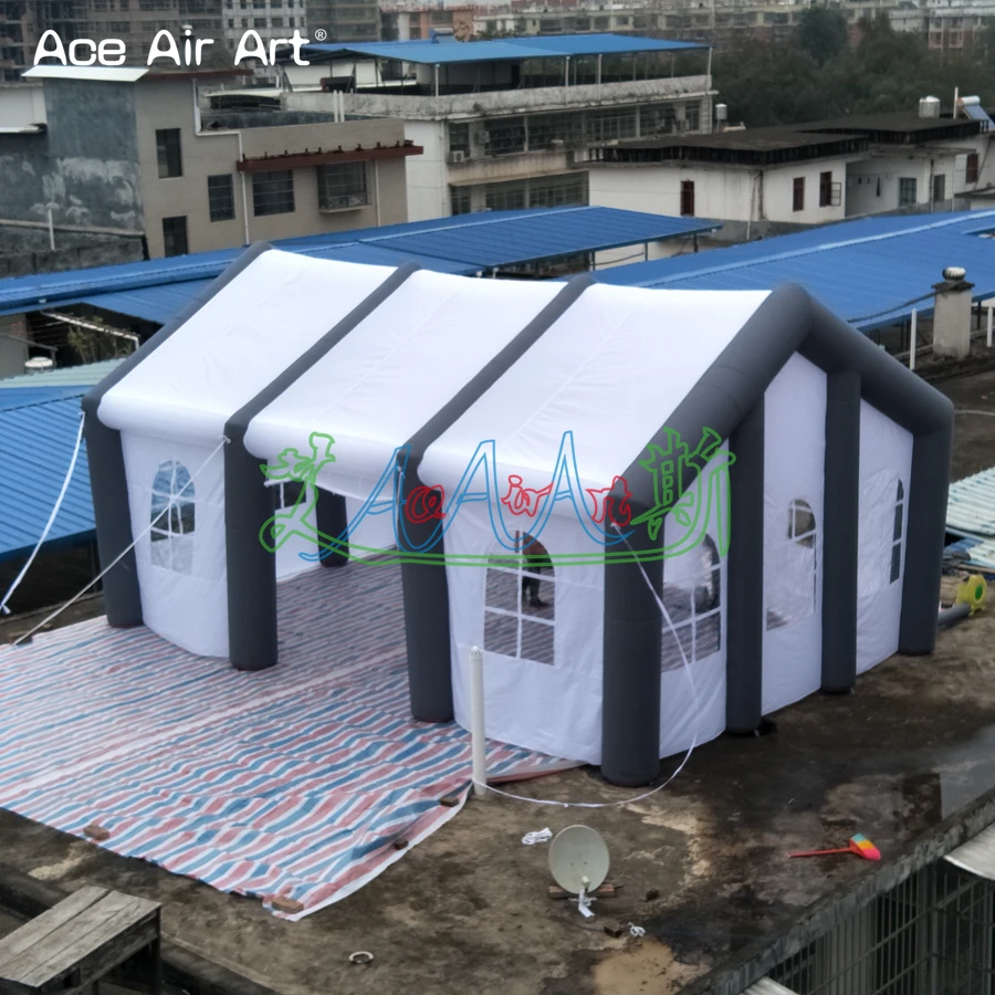 High Quality Stock Large Inflatable Wedding Tent With Gray Pillar For Outdoor Party/Exhibitions /Camping Made By Ace Air Art