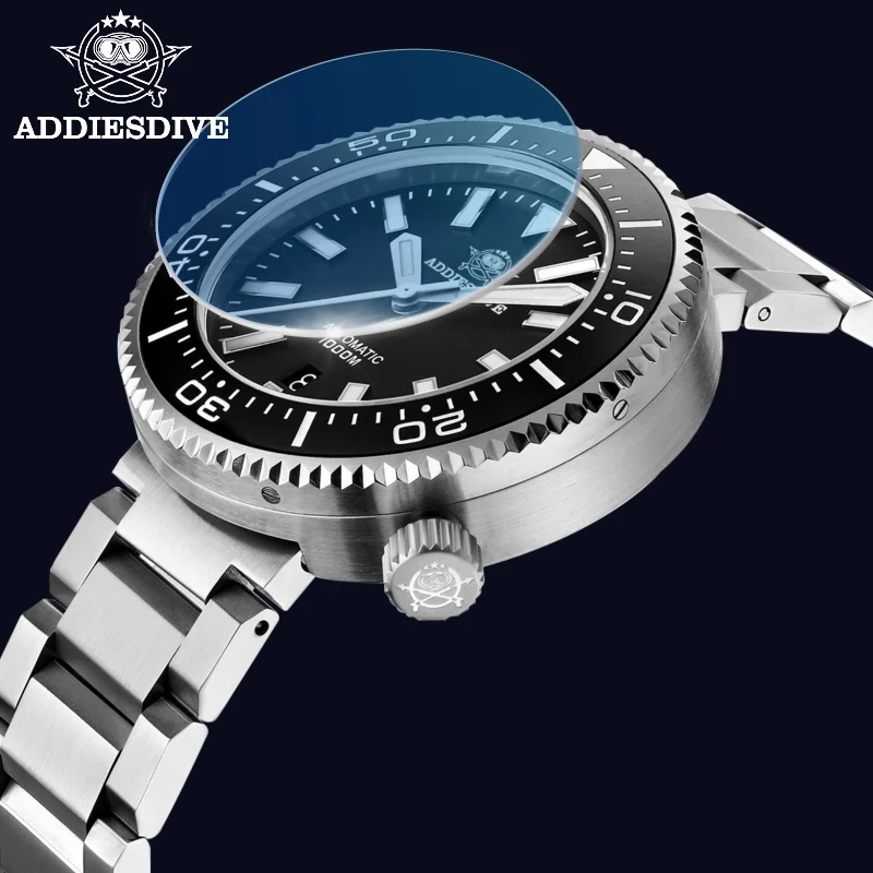 ADDIESDIVE Diver Watch Sapphire Glass NH35 Men\'s Watch Ice Hockey Dial Steel BGW9 Luminous 1000M Waterproof Automatic Wristwatch