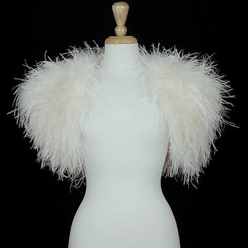 100% Real Ostrich Feather Fur Jacket Lady Women Evening Gown Wedding Dress Bridesmaid Wraps Shawls Brial Bolero