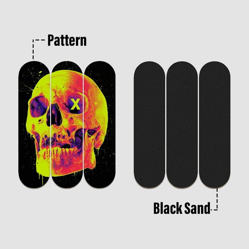 3pcs Skateboard Wall Art Neon Terror Skull Collection Skate Deck Mural Decorative Board for Bar Club Game Room Ornaments view 4