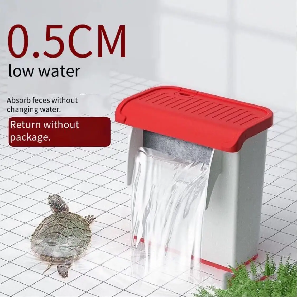 Turtle Tank Filter Mini House Low Water Filter Pump Low Suction Pump Turtle Tank Waterfall Pump Aquarium Accessories220-240V2.5W