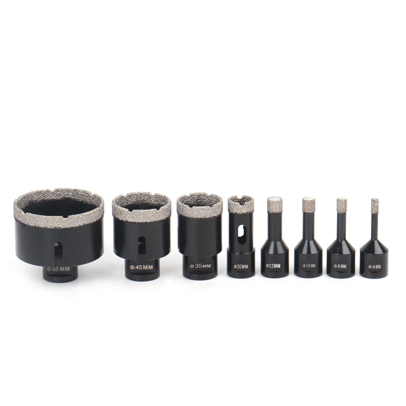 HEDA 6/8/10/12/20/35/45/68 M14 Thread Dry Vaccum Brazed Diamond Core Drilling Bit Hole Saw For Tile Marble Ceramic