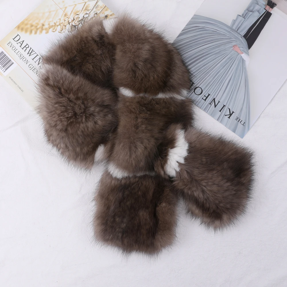 Fashion Highend Quality Women\'s 100% Real Sable Fur Knitted Scarf Natural Mink Fur Scarves Lady Fashion Winter Wraps Neck warmer