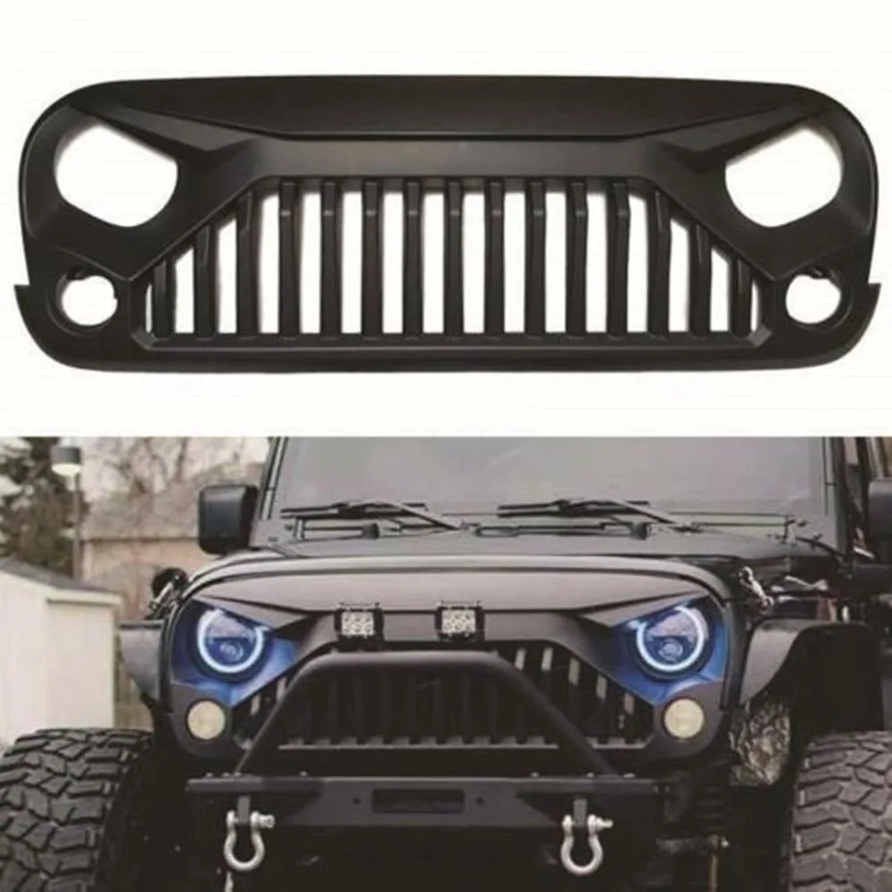 Car ABS Black Angry Bird Style Grill Grille Guard for Jeep Wrangler JK/JKU 2007-2018