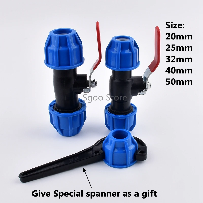 

1Pc Hi-quality PVC PE Pipe Union Valve Quick Connector Stainless valve core Water Pipe Fittings Ball Valve Garden Agricultural