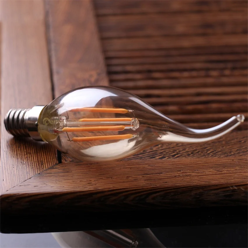 YANG MIN Free Shipping NEW LIGHTS 2200K warm white E14 led candle light C35 Led Filament Bulb