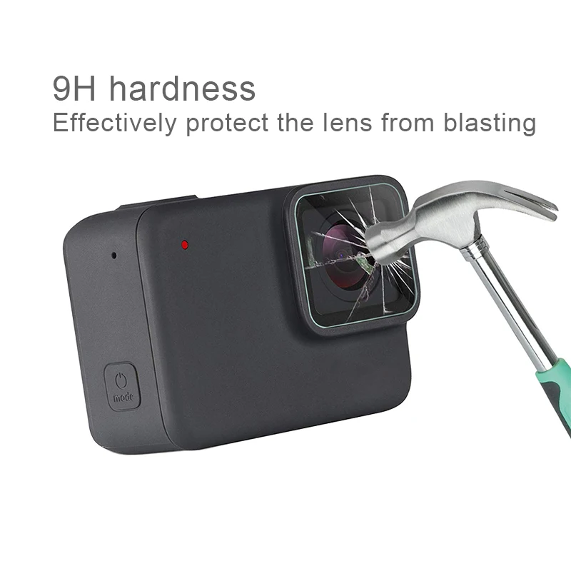 Tempered Glass Lens + LCD Screen Protector for GoPro Hero 7 Hero 6 Hero 5 Black Camera Protective Film for Go Pro 7 White Silver