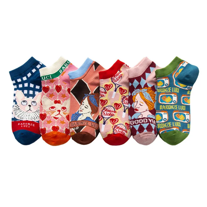 Calcetines Harajuku japoneses para mujer, medias Kawaii coreanas, de algodón, EUR35-42 rosa, primavera y otoño, novedad
