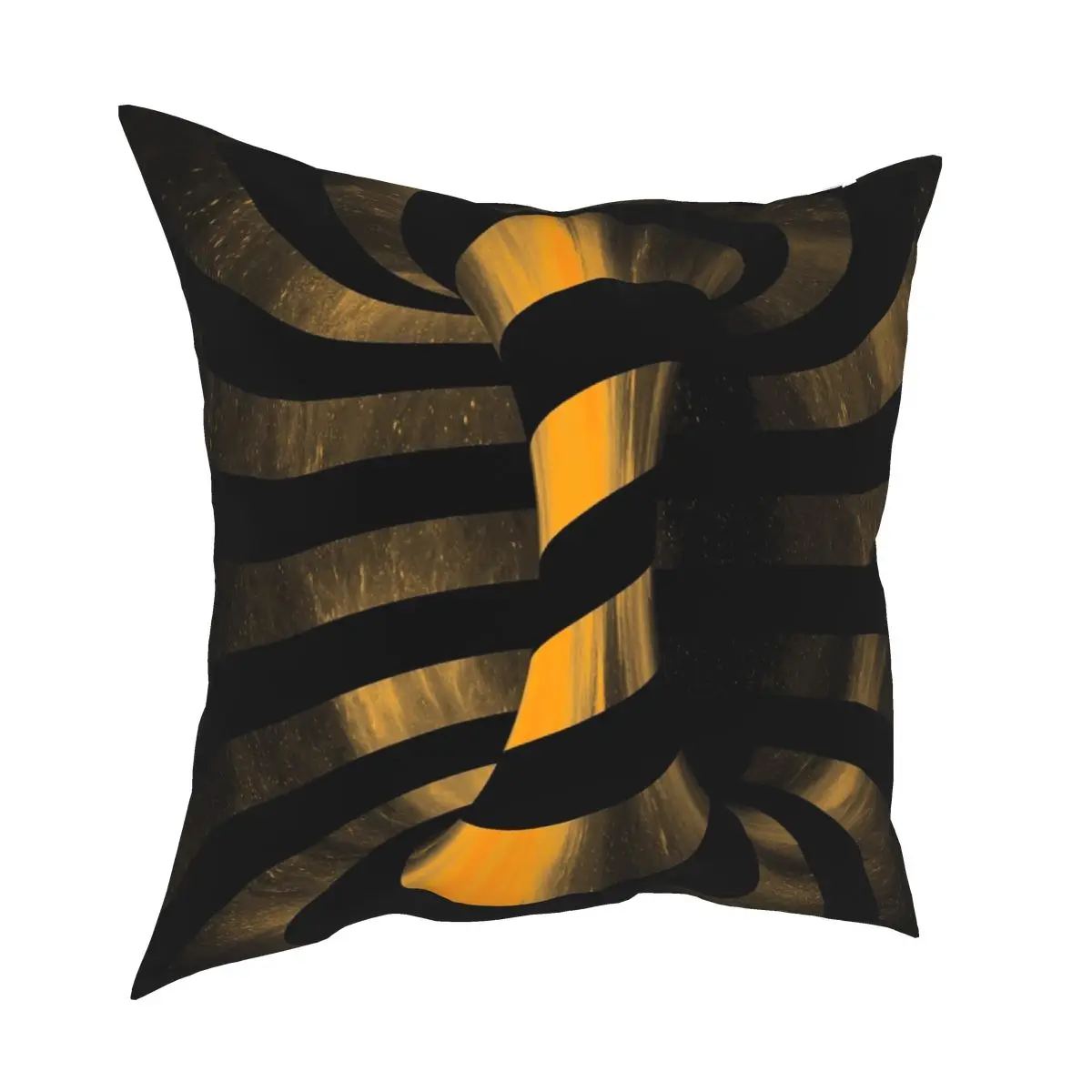 Optical Illusion Of A Orange 3d Galaxy Sci-fi Torus Square Pillowcase Polyester Printed Zip Decorative Home Cushion Cover